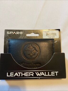 Pittsburgh Steelers NFL Rmbossed, Black Leather  Men’s Wallet Trifold